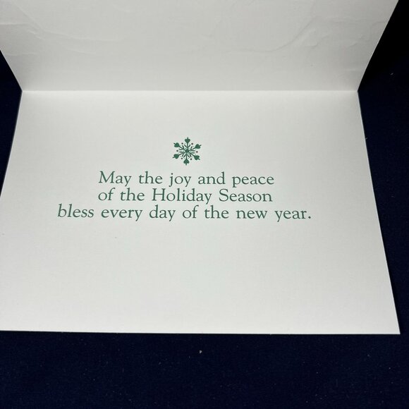 Set Of 8 Paper Magic Christmas Cards W/ Basket Of Apples Snowy Scene & Holiday G - Picture 5 of 5